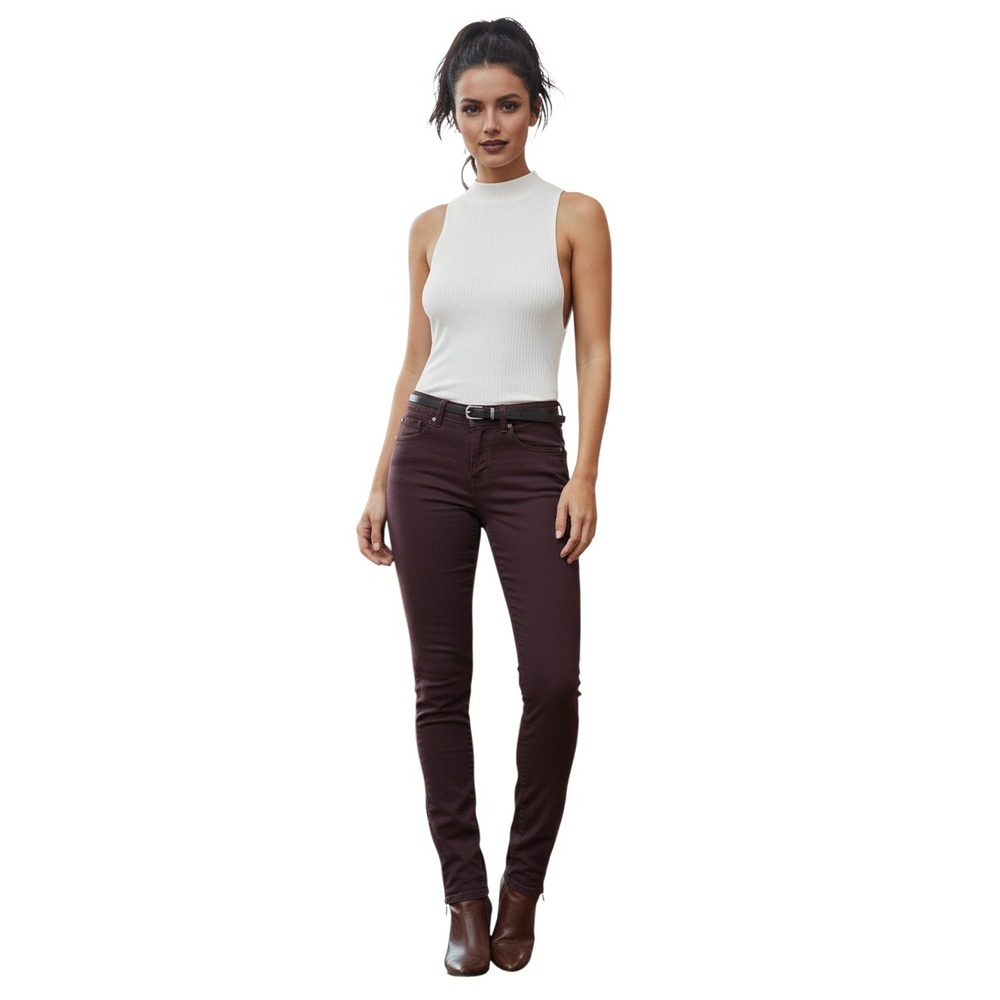 VINCE Calgary Skinny Pants 24x31 Claret Burgundy Ankle Zip NWOT Quiet Luxury 295